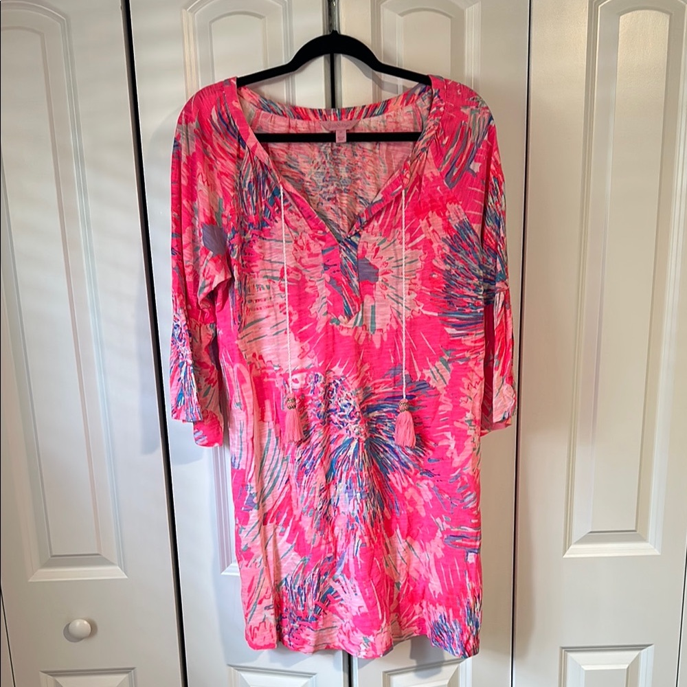Lilly Pulitzer Pink and Blue Patterned Dress